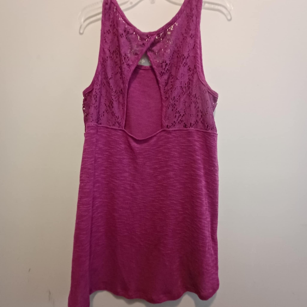 Torrid Semi Sheer Tank Top Purple Lace Back Sz 1 Summer Workout Yoga Leisure - Picture 2 of 6